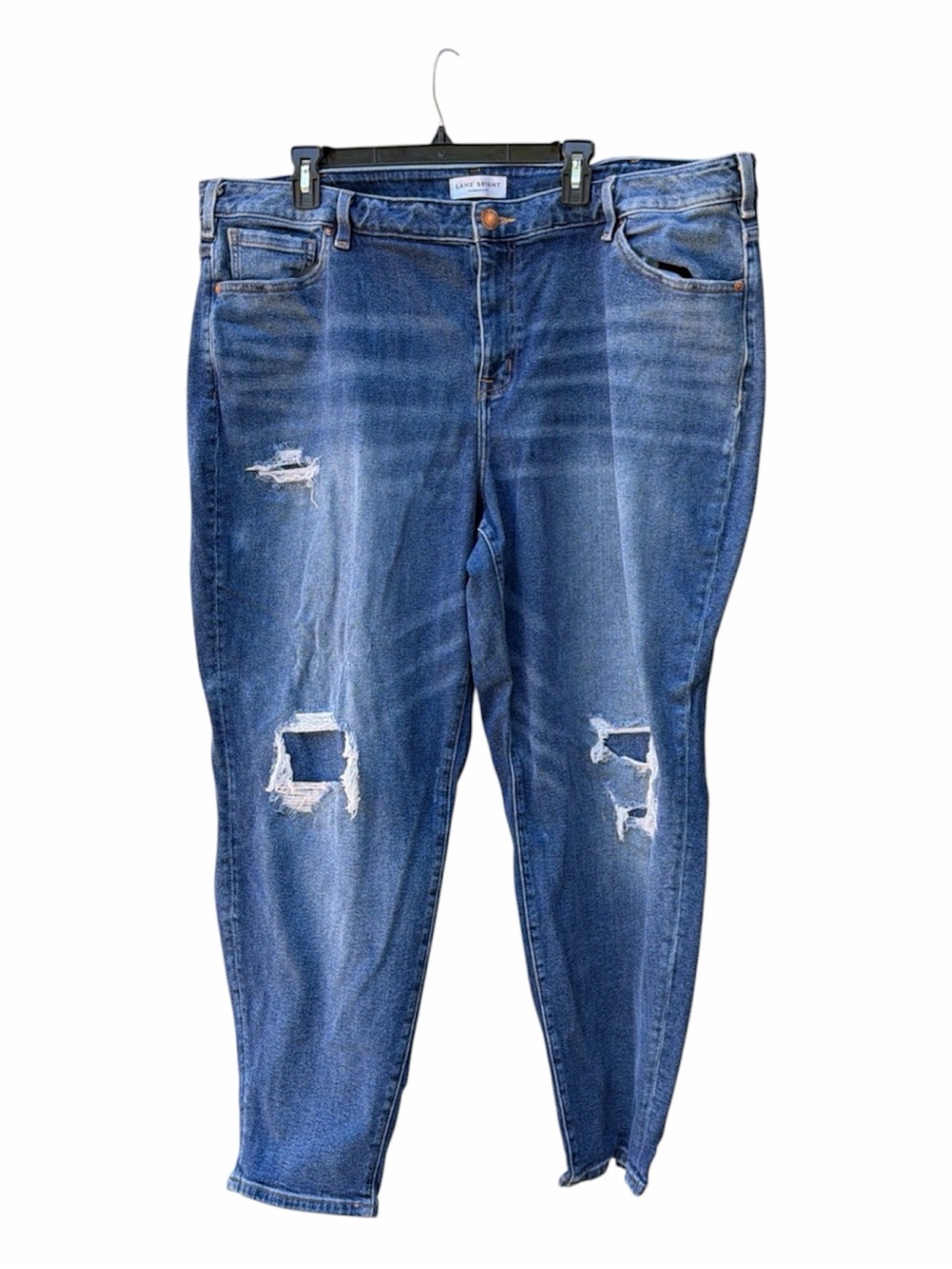 Lane Bryant Blue Wash High Rise Ripped Skinny Jeans Plus Women Size 22